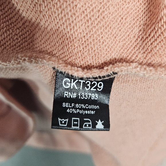 Pol Womens Medium Sweatshirt Boho Cowl Hoodie Pink Waffle Knit Ovetsized Bling - Picture 10 of 12